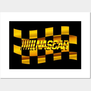 Golden nascar flag Posters and Art